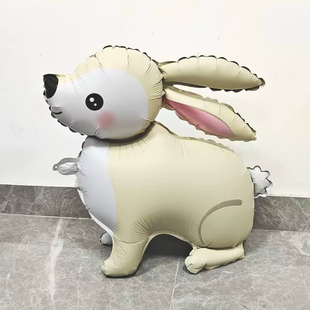 standing cream bunny balloon for kids birthday or baby shower