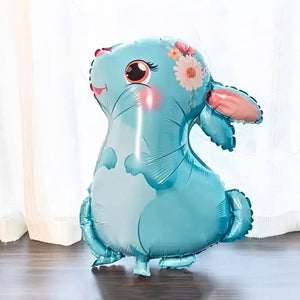 blue bunny rabbit foil balloon for woodland party decorations