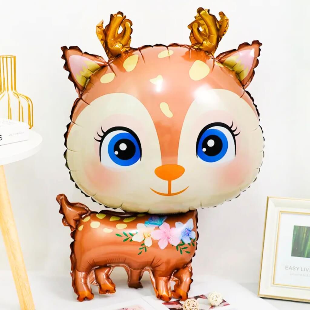 Jumbo orange Baby Reindeer Foil Balloon - Kids Party & Baby Shower Decoration