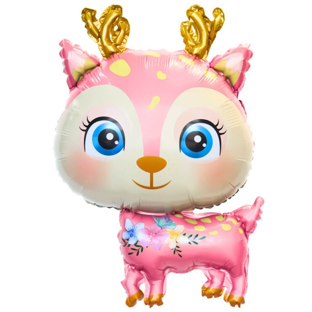 Jumbo Baby Reindeer Foil Balloon - Kids Party & Baby Shower Decoration blue orange pink