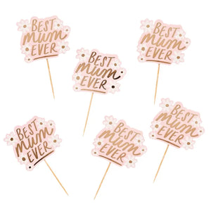 Elegant gold cake toppers for family gathering or tea party theme