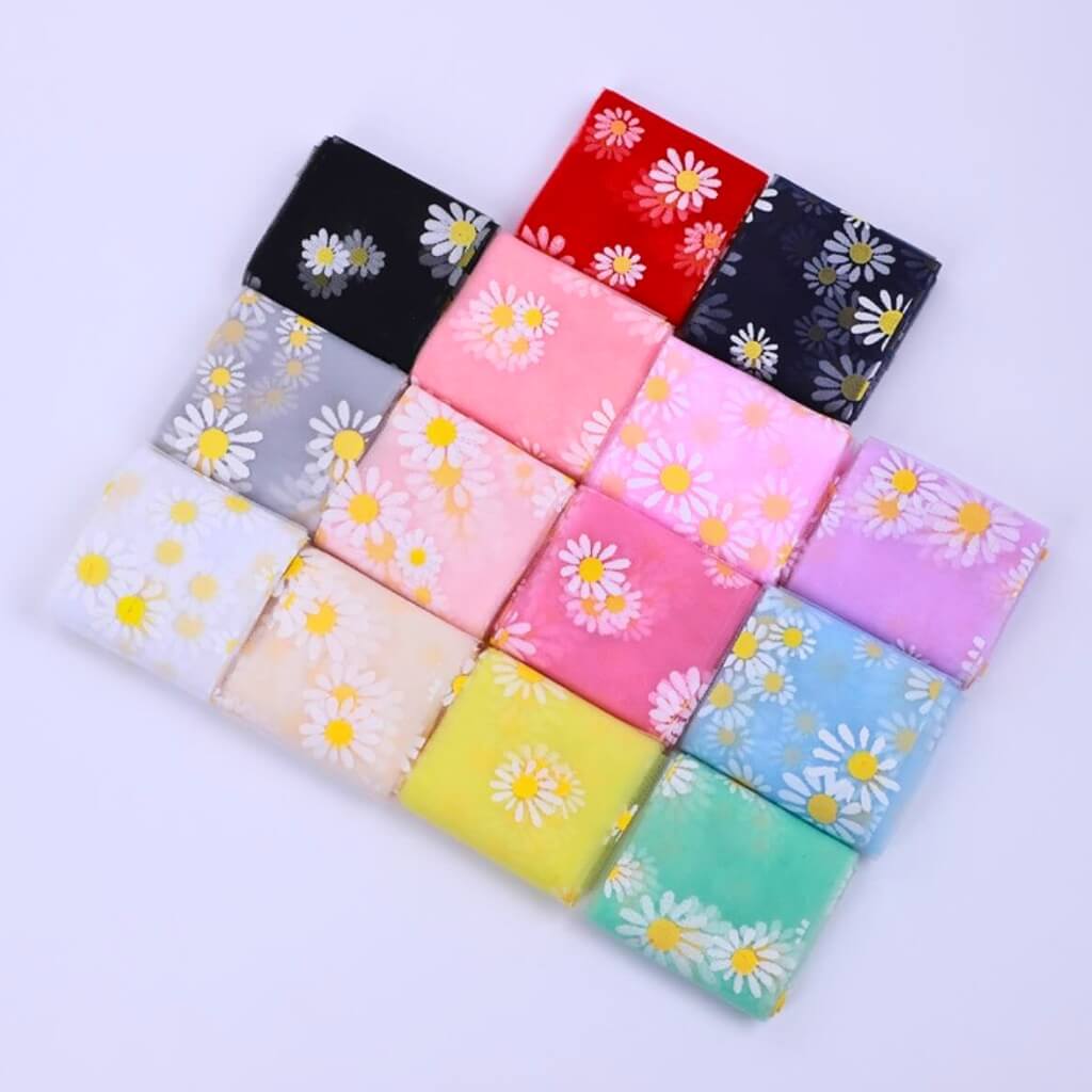 Daisy Tulle Ribbon 6cm x 5 yards - multi colours