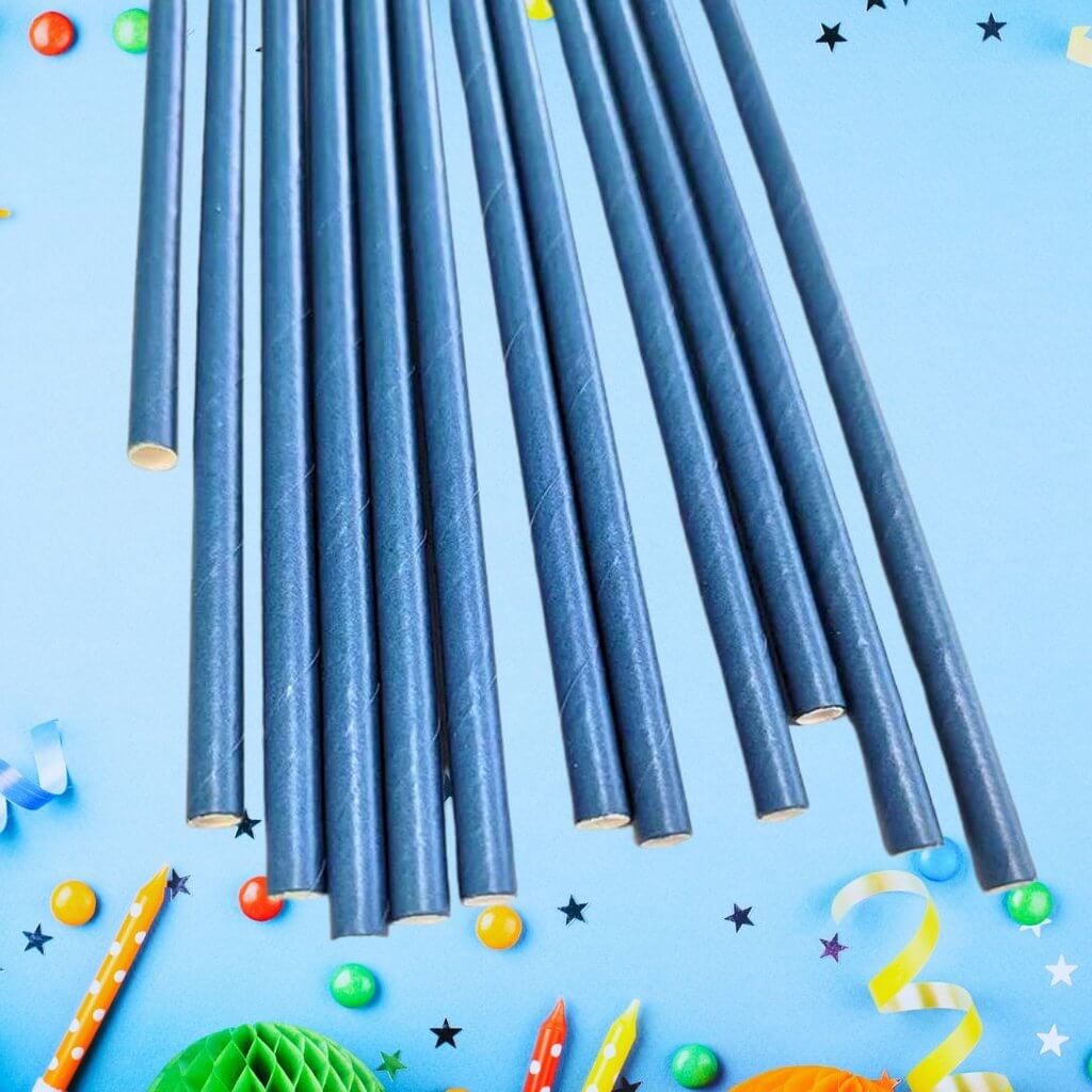 Dark Blue Paper Party Straws 20pk