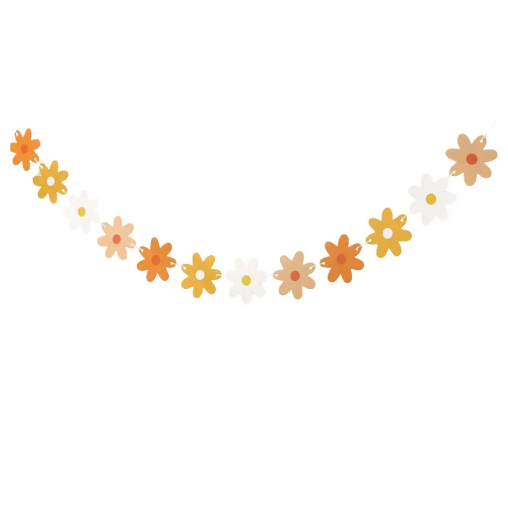 Delicate Orange Daisy Flower Paper Banner