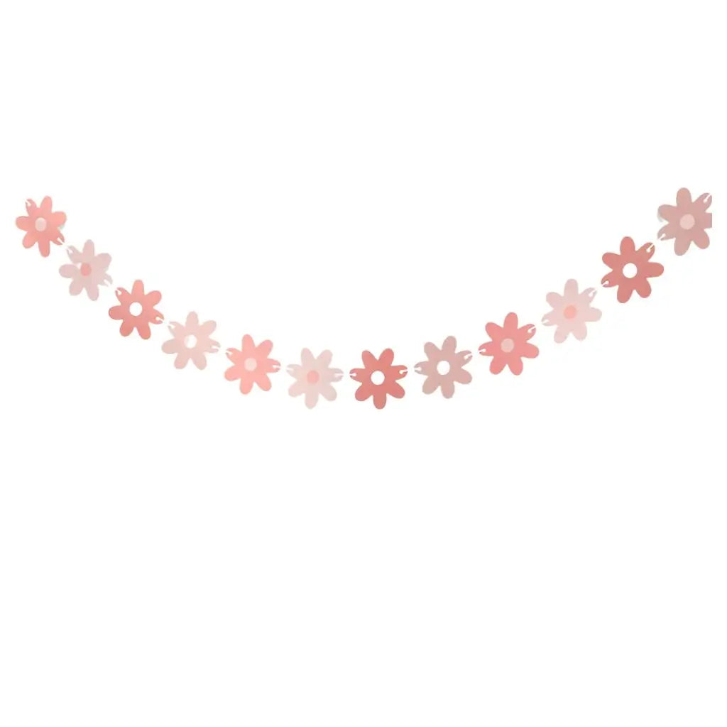 Delicate Pink Daisy Flower Paper Bunting