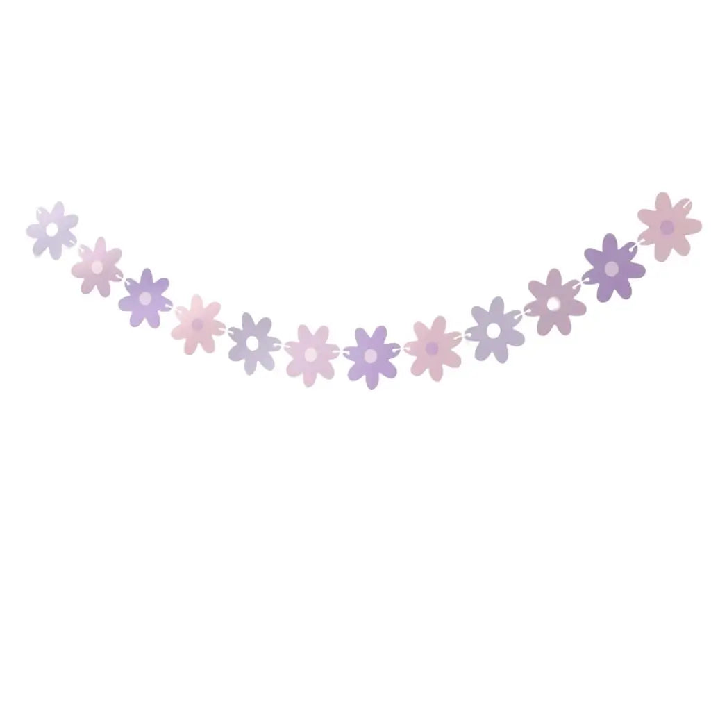 Delicate Purple Daisy Flower Paper Bunting