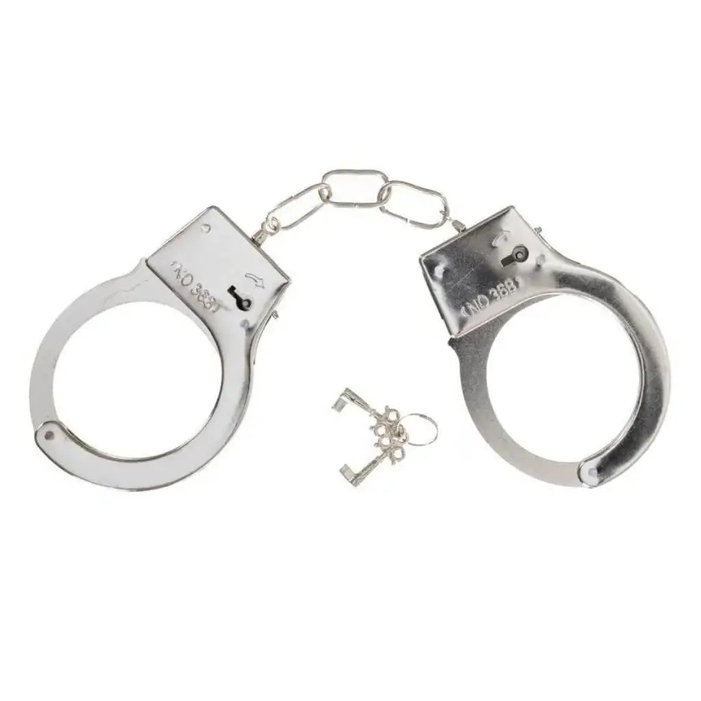 Die Cast Silver Metal Handcuffs with Keys