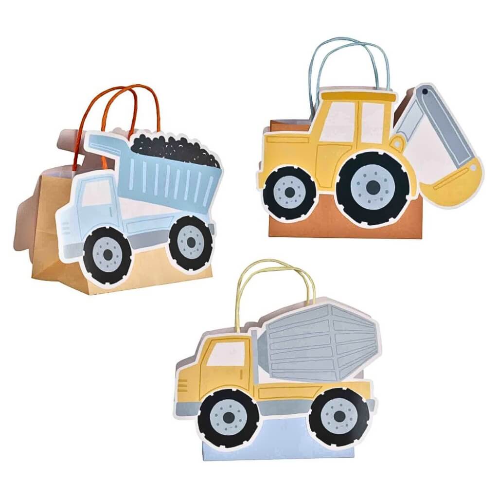 Construction vehicle party bags digger and truck