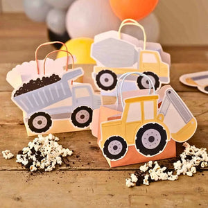 Kids birthday party bags construction theme