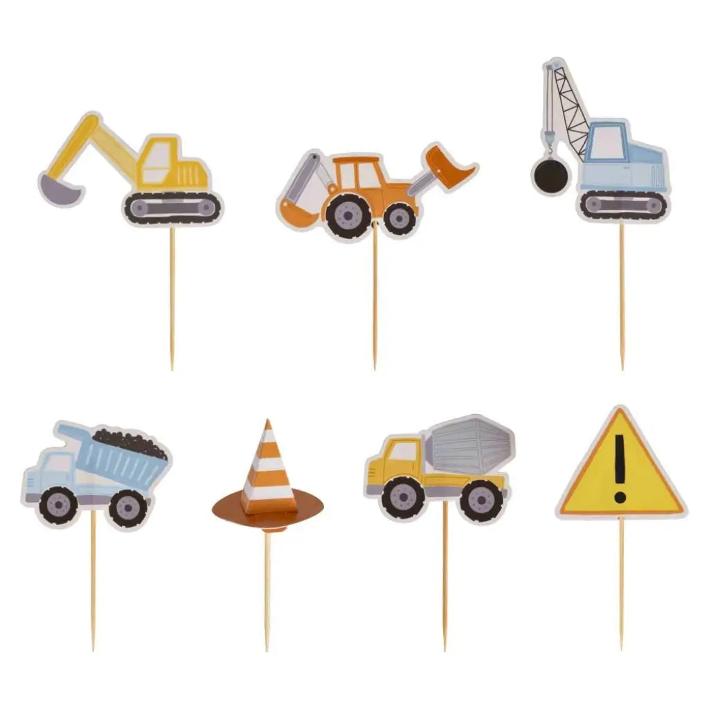 Diggin’ It construction cupcake toppers in assorted designs