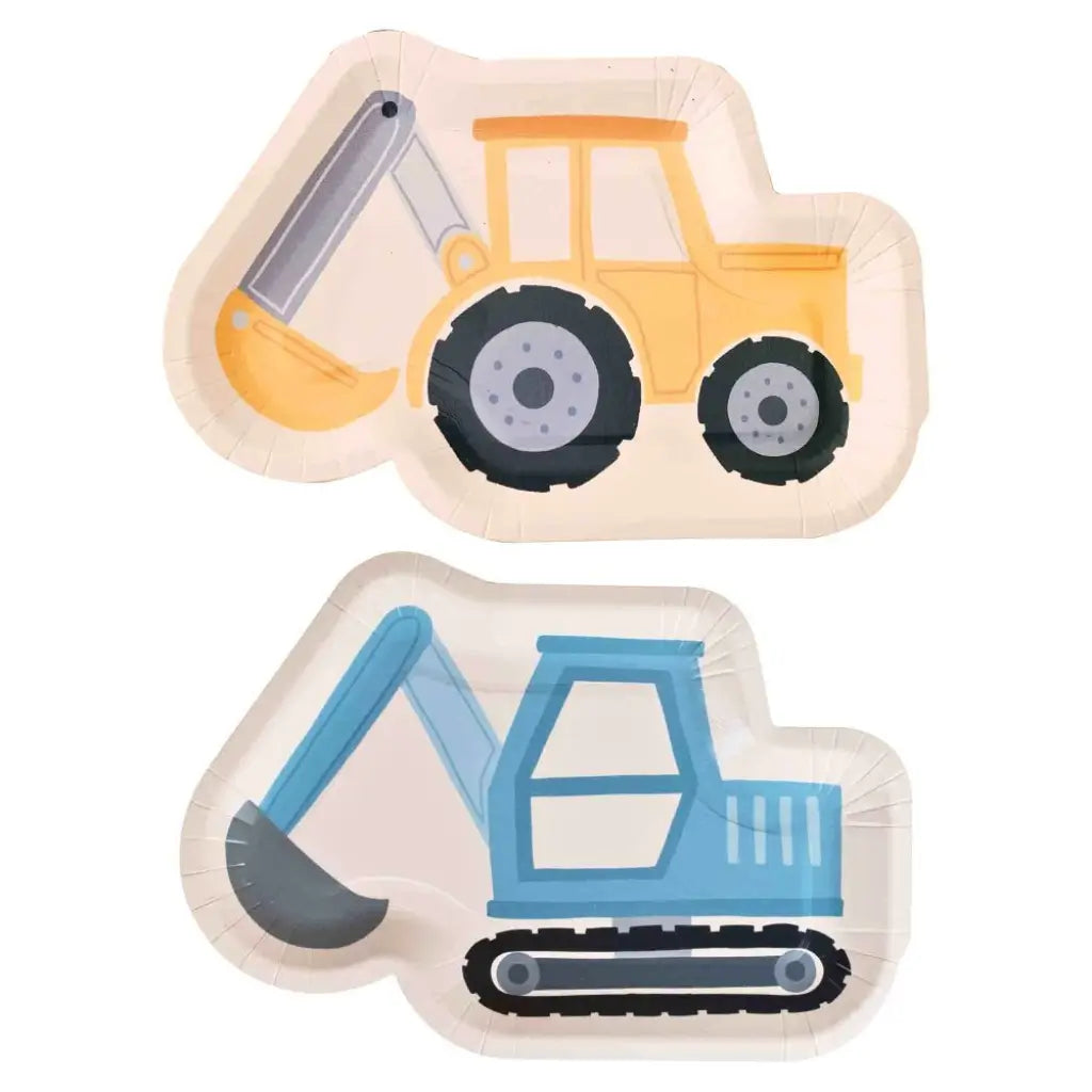 Diggin’ It construction vehicle-shaped paper plates