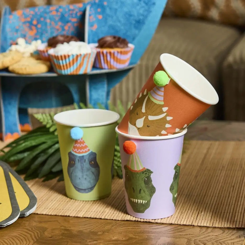 250ml dinosaur party cups for birthday celebrations