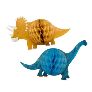 Triceratops and Brachiosaurus honeycomb hanging decorations