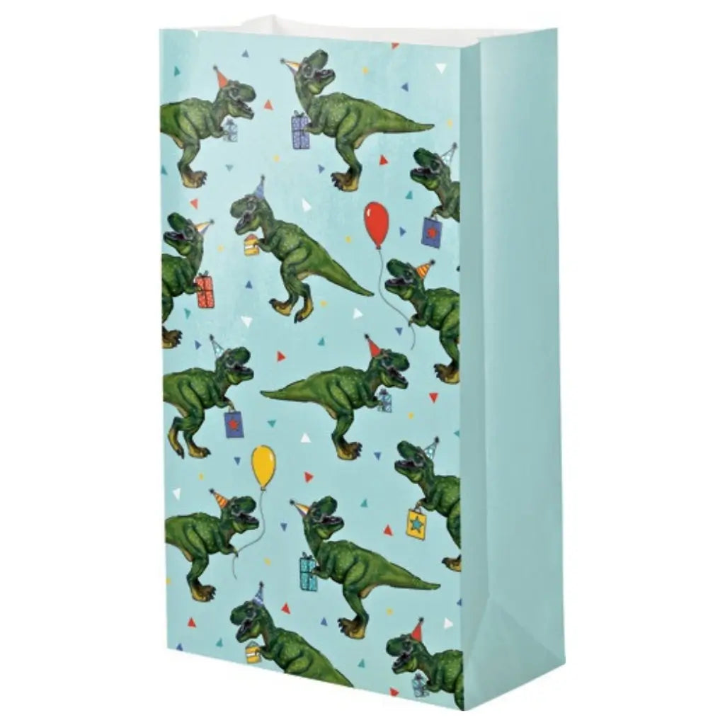 Dinosaur Paper Party Bags 8 Pack for birthday party favours