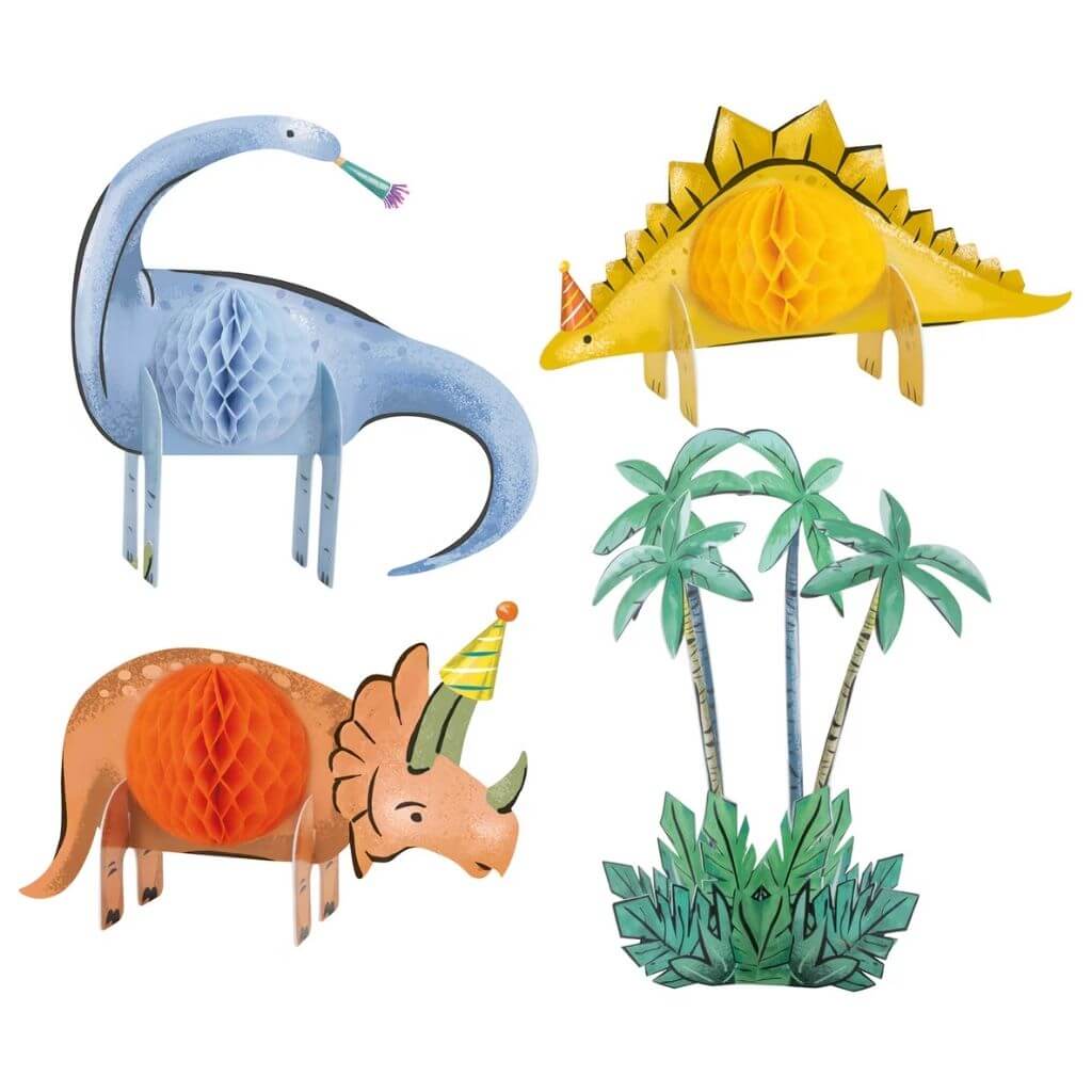Dinosaur Party Honeycomb Centrepiece Kit – 5 Piece Party Table Decorations