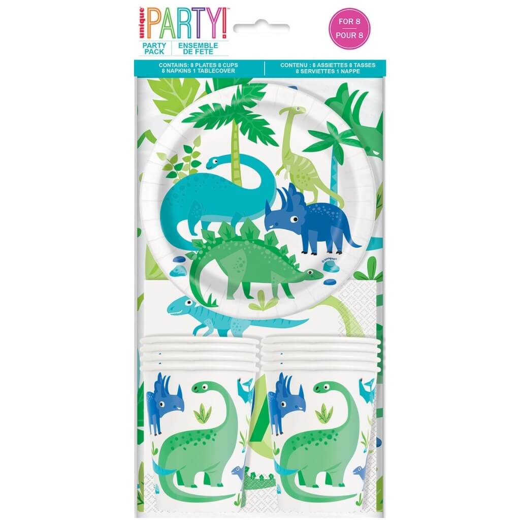 Dinosaur Party Bundle for 8 25pk Kids birthday party tableware table decorations