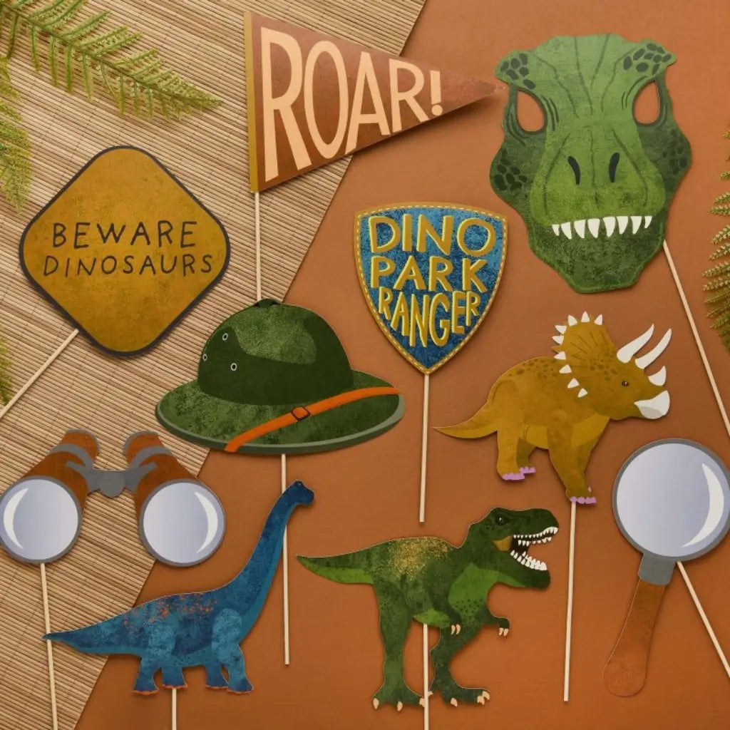 Party Dinosaurs Photo Booth Props 10 Pack