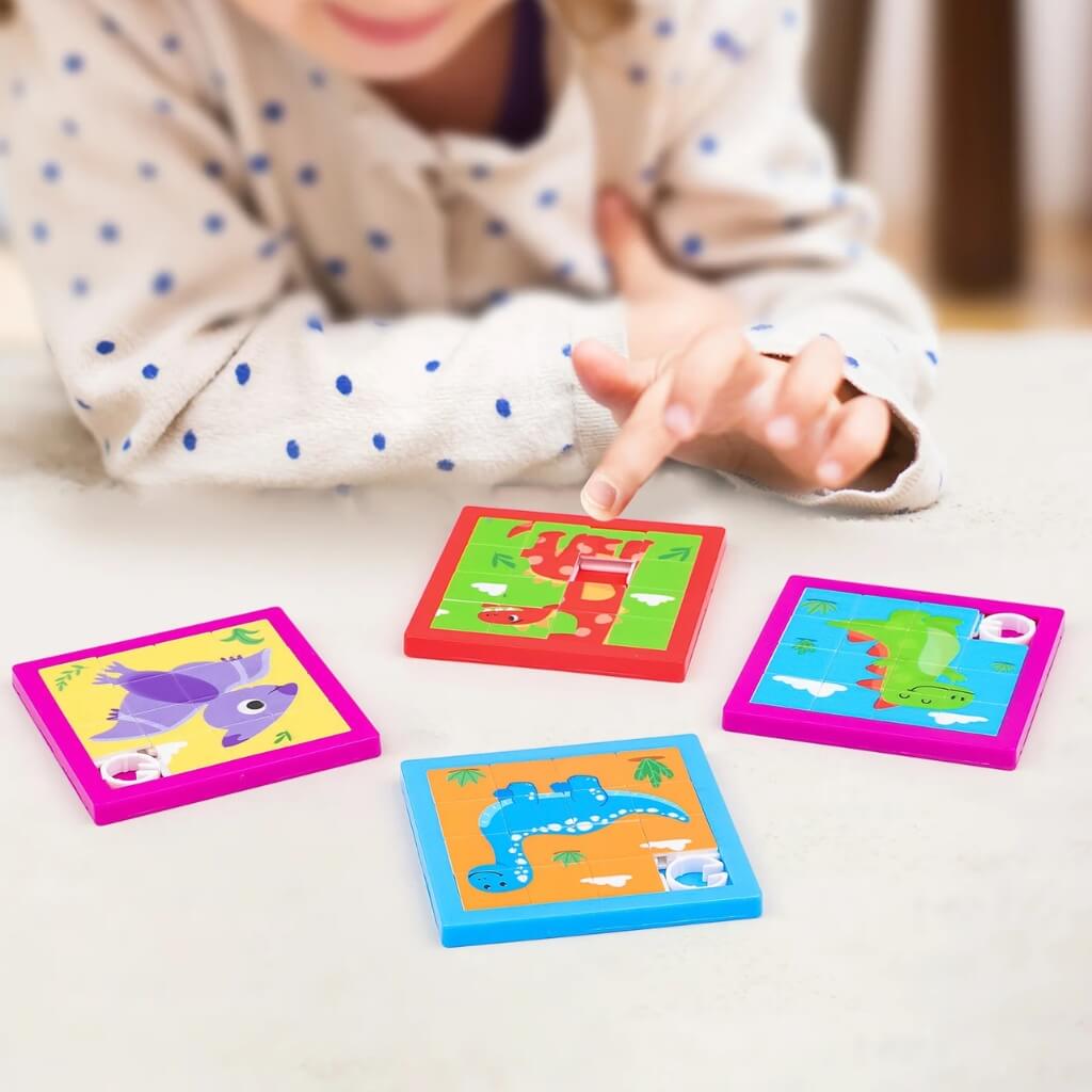 Pack of 2 Dinosaur Slide Puzzles – Party Bag Filler Toys.