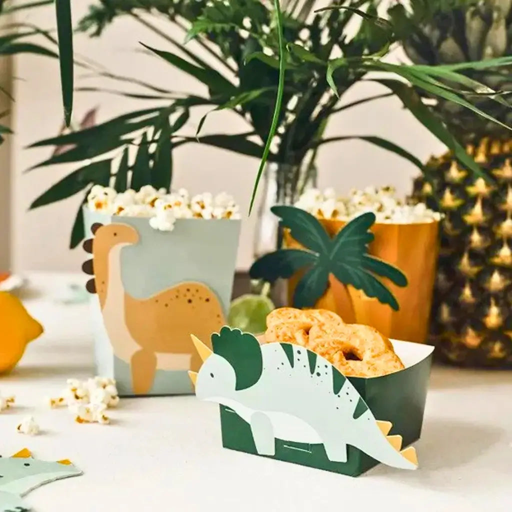 Dinosaur party snack boxes set