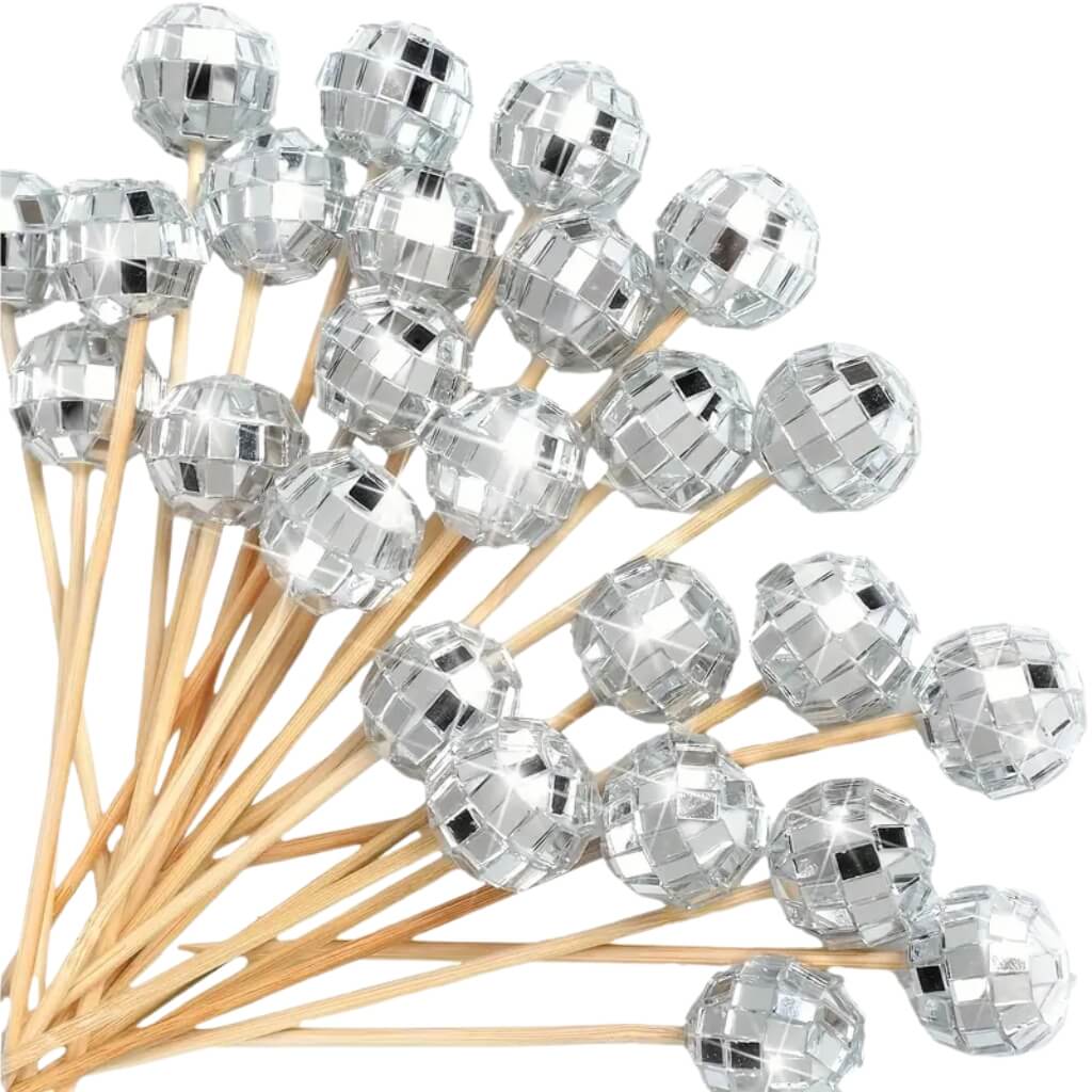 Disco Ball Cocktail Picks 6pk