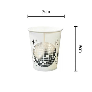 Pack of 8 Disco Ball Paper Cups 266ml.