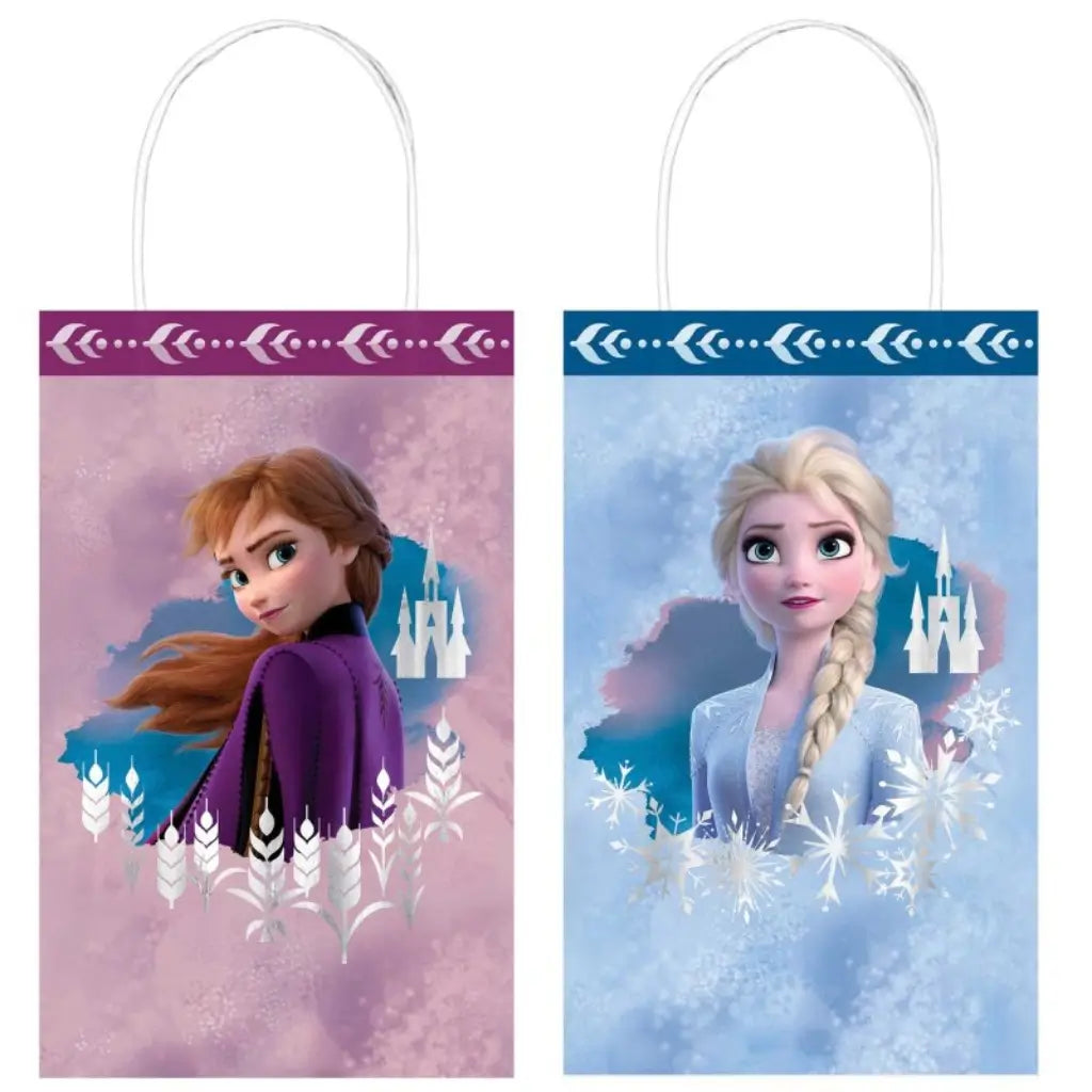 Disney Frozen 2 kraft paper party gift bags pack of 8 with Elsa and Anna assorted designs