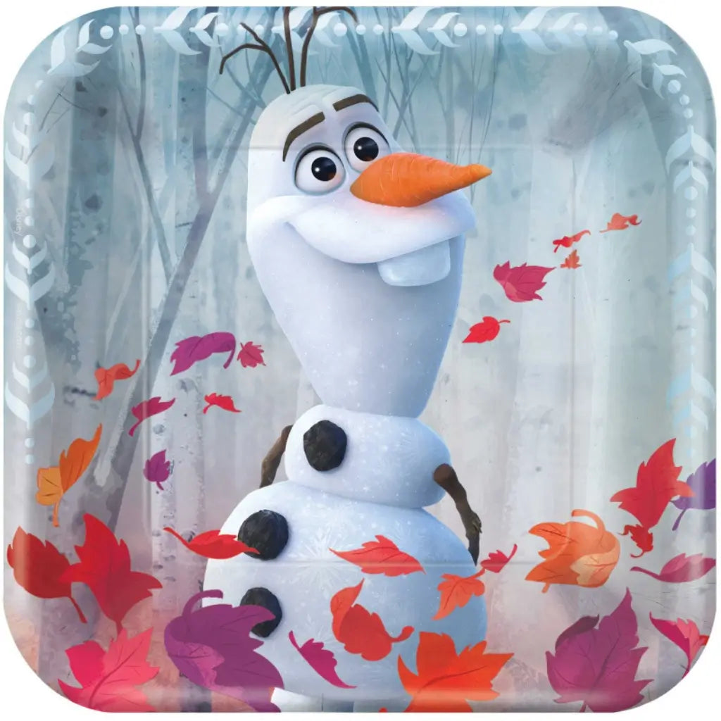 Disney Frozen 2 Olaf square dessert paper plates 17cm pack of 8 for birthday parties