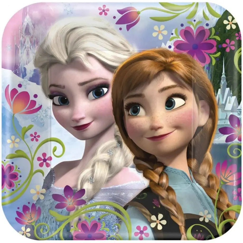 Disney Frozen 2 Elsa and Anna square paper plates 23cm pack of 8 for birthday parties