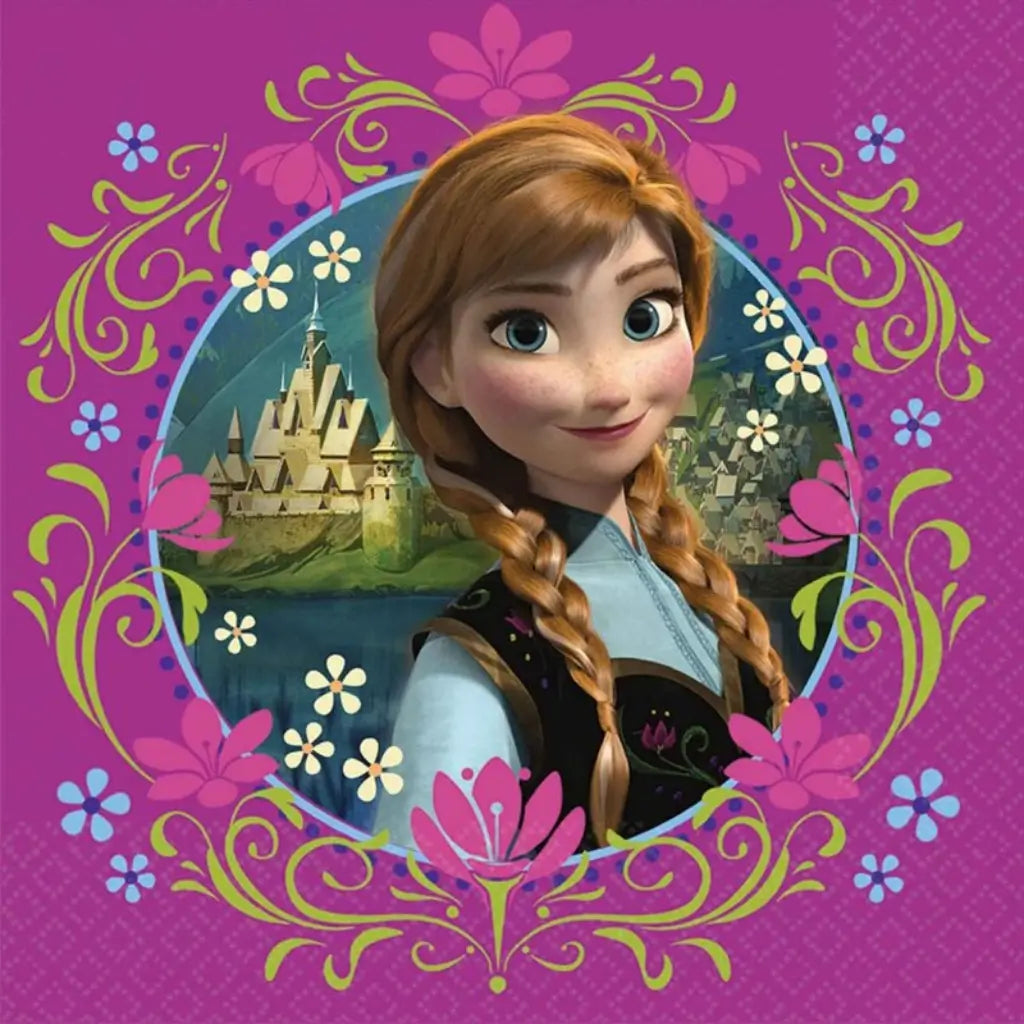 Disney Frozen Anna lunch napkins 33cm pack of 16 for Frozen birthday parties