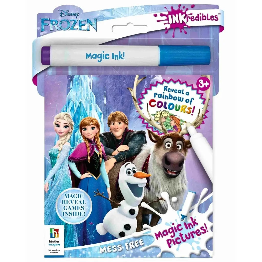 Disney Frozen Inkredibles Magic Ink activity book with magic marker featuring Elsa, Anna, Olaf, Kristoff and Sven