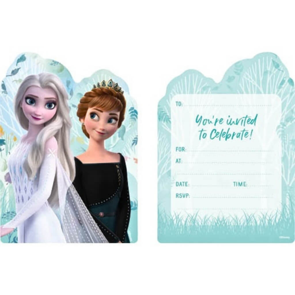 Disney Frozen invitations featuring Elsa and Anna