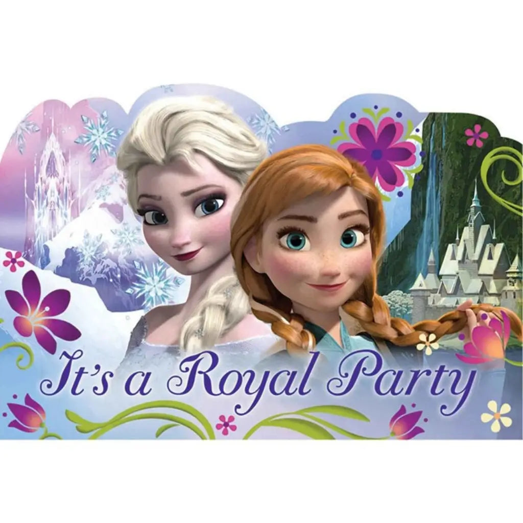 Disney Frozen postcard party invitations with envelope seals and Save the Date stickers pack of 8.