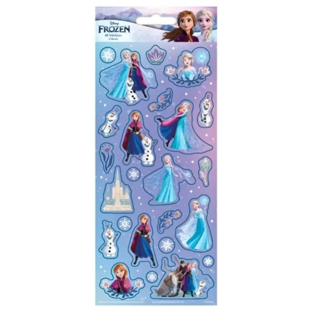 Disney Frozen sticker sheets featuring Elsa, Anna, Olaf and Sven
