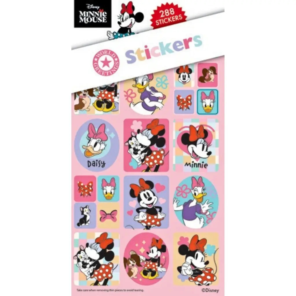 Disney Minnie Mouse sticker book featuring 288 colourful Minnie and Daisy stickers for party bags, crafts and birthday party favours
