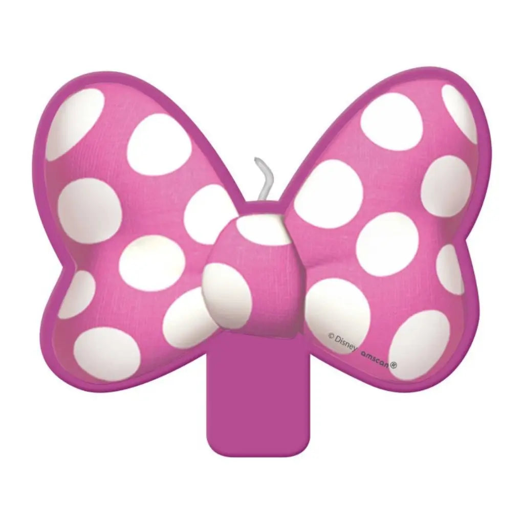 Disney Minnie Mouse Forever bow birthday candle measuring 8cm for birthday cakes