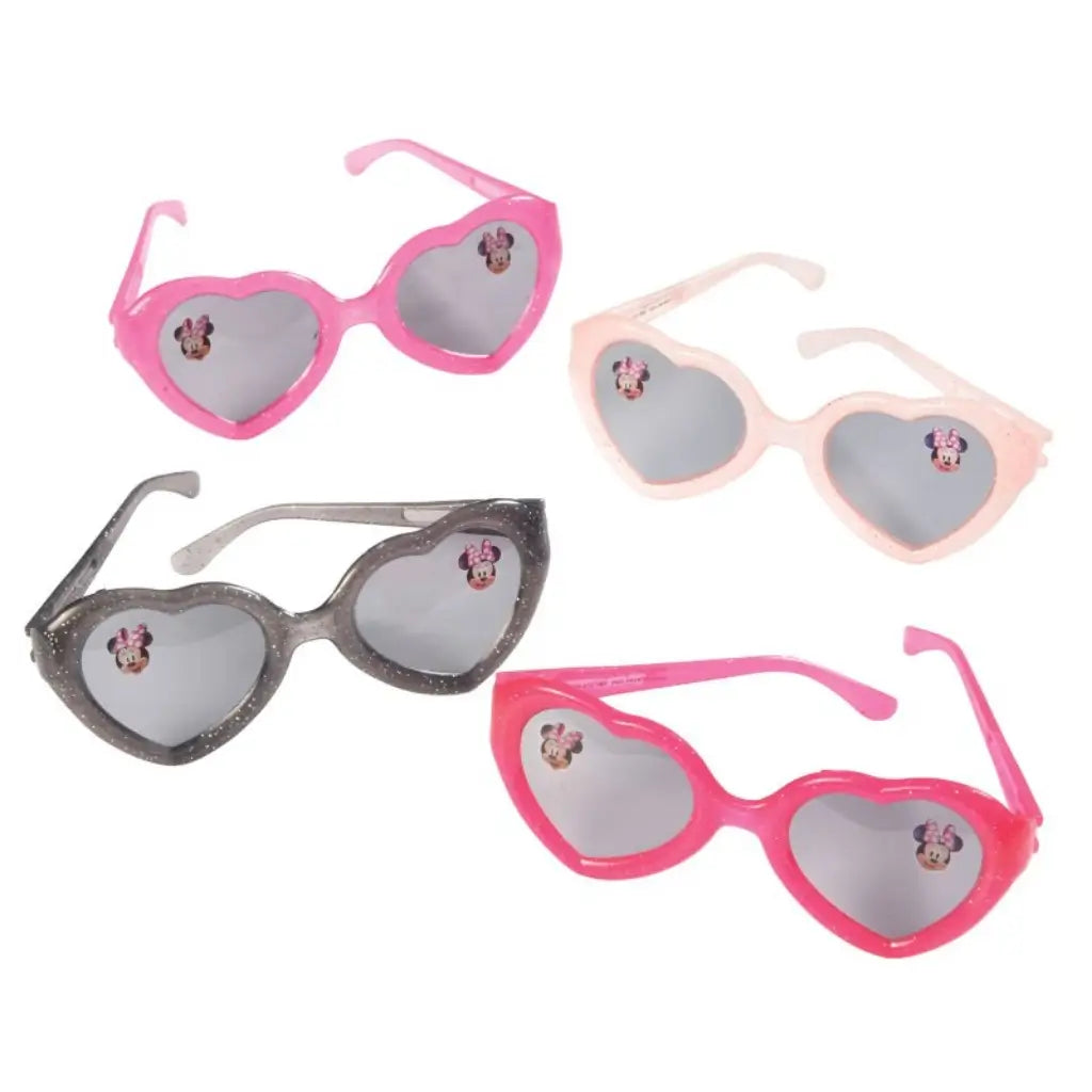 Disney Minnie Mouse Forever glitter heart party glasses pack of 8 in assorted colours