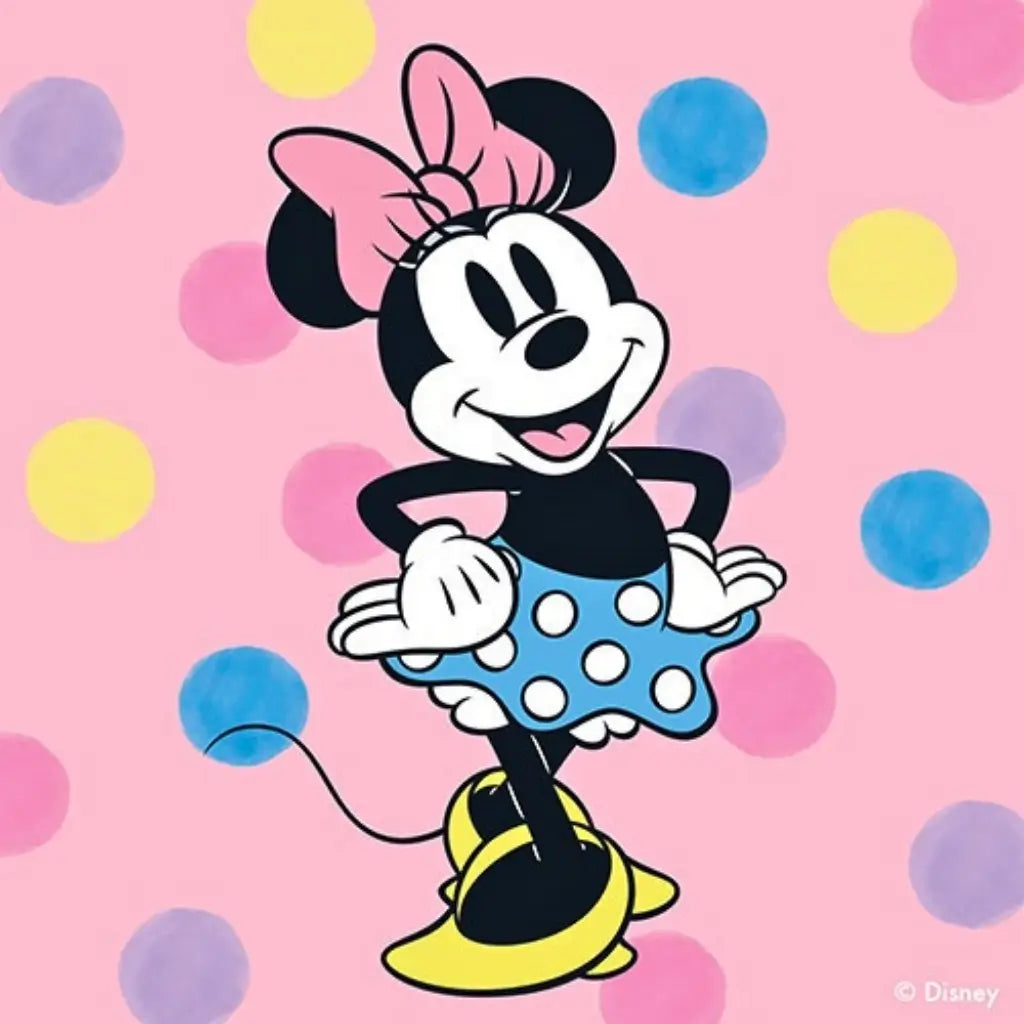 Disney Minnie Mouse lunch napkins pack of 20 featuring Minnie Mouse on a pink polka dot background for Disney themed birthday parties