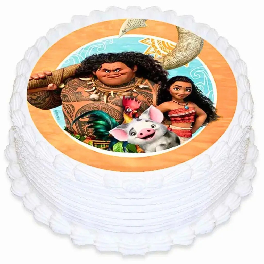 Disney Moana 16cm round edible icing cake topper decoration