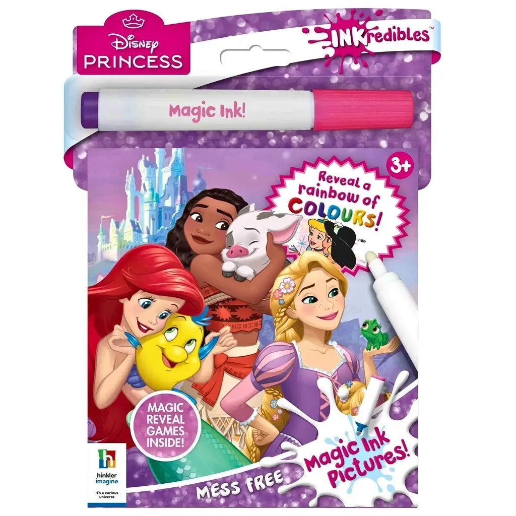 Disney Princess Inkredibles Magic Ink activity book with magic marker featuring Ariel, Rapunzel and Moana