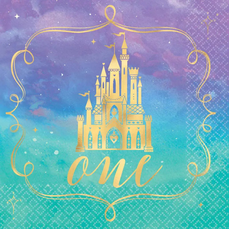 Disney Princess Once Upon A Time 1st Birthday Beverage Napkins
