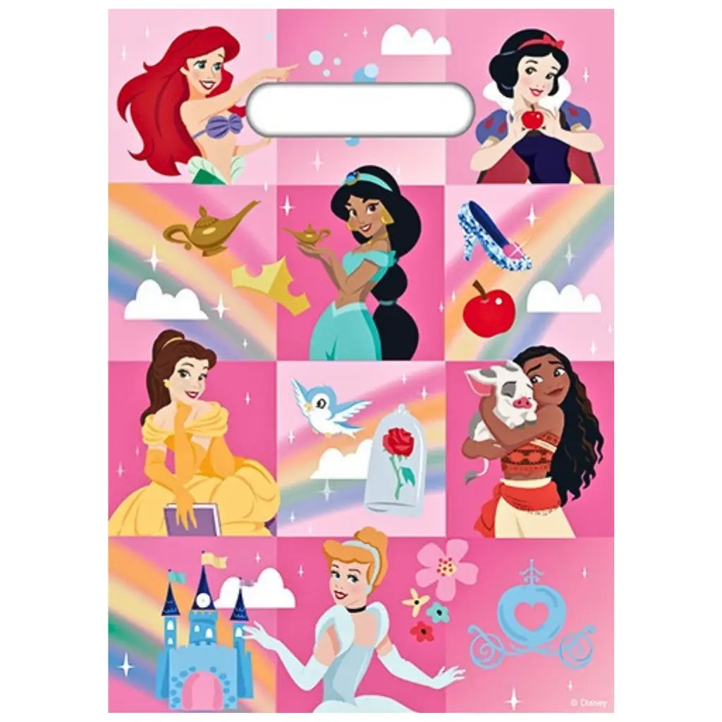 Disney Princess Plastic Party Bags 8 Pack for birthday parties