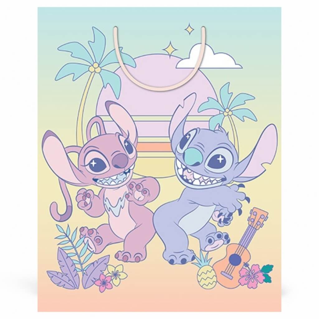 Disney Stitch Angel large gift bag tropical design