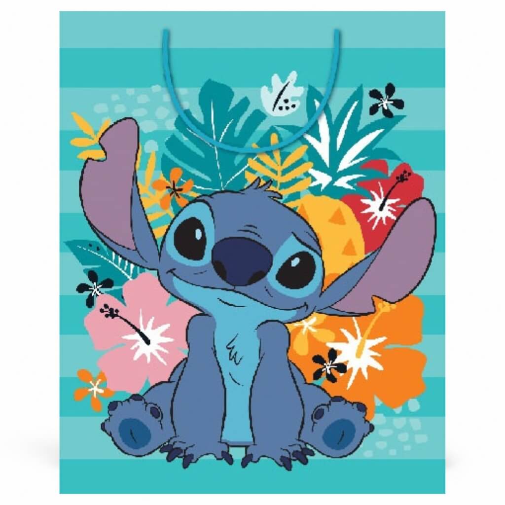 Disney Stitch medium gift bag tropical design