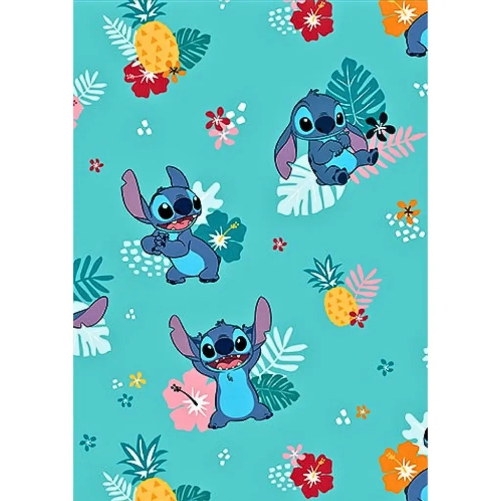Disney Stitch wrapping paper tropical design