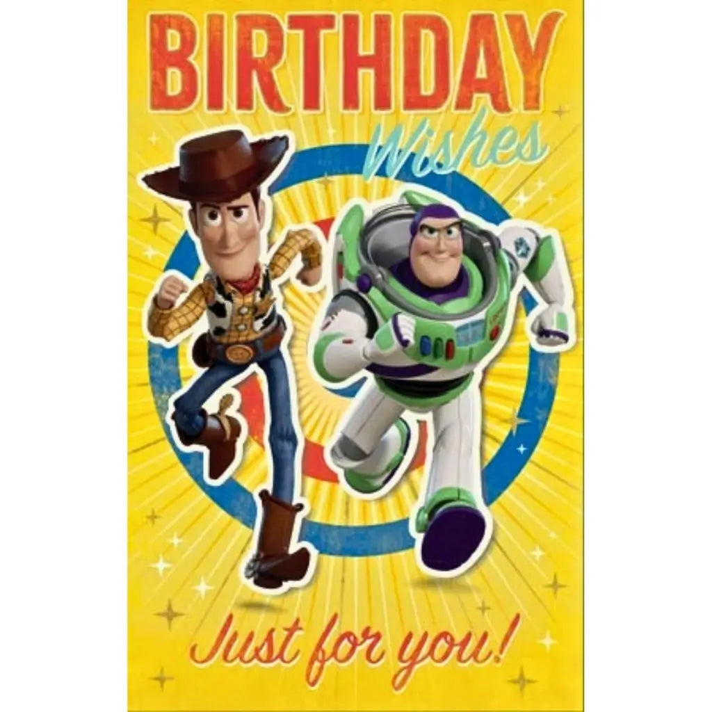 Disney Toy Story birthday card featuring Woody and Buzz Lightyear