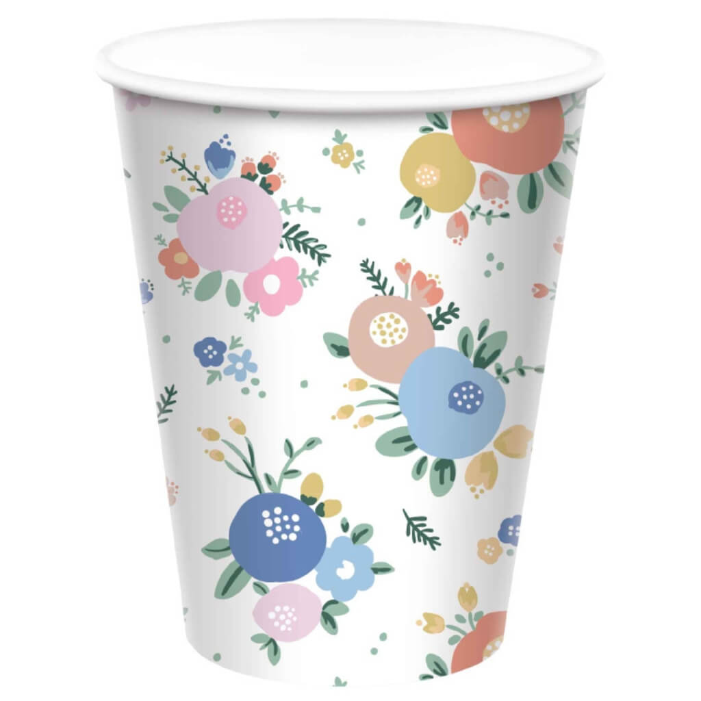 Ditsy Floral Paper Cups 266ml 8pk