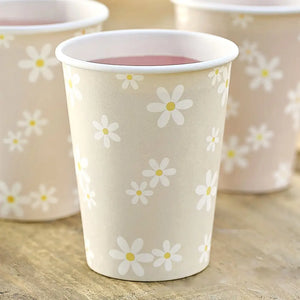 Ditsy Daisy Floral Paper Cups 8pk