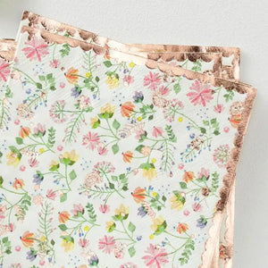 Ditsy Rose Gold Floral Paper Napkins 8pk