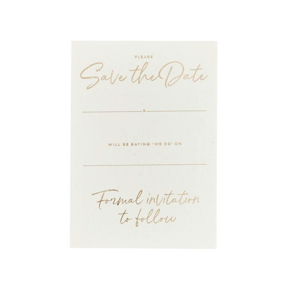 Gold foiled diy wedding save the date cards pack of 20