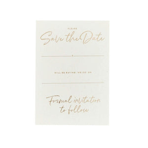 Gold foiled diy wedding save the date cards pack of 20